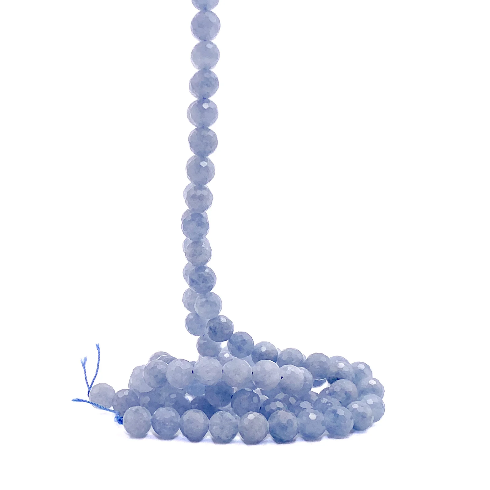 Aquamarine 8mm Facted Rounds Bead Strand - Image 5
