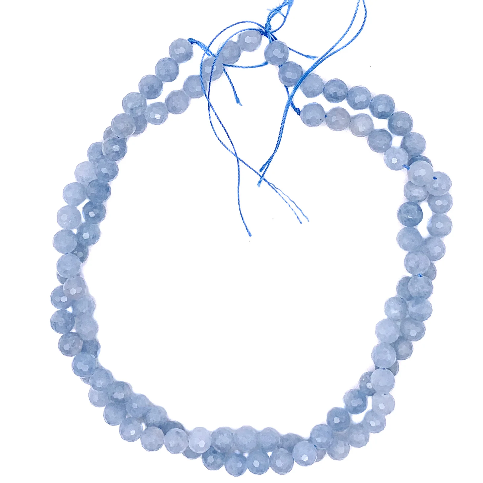 Aquamarine 8mm Facted Rounds Bead Strand - Image 6