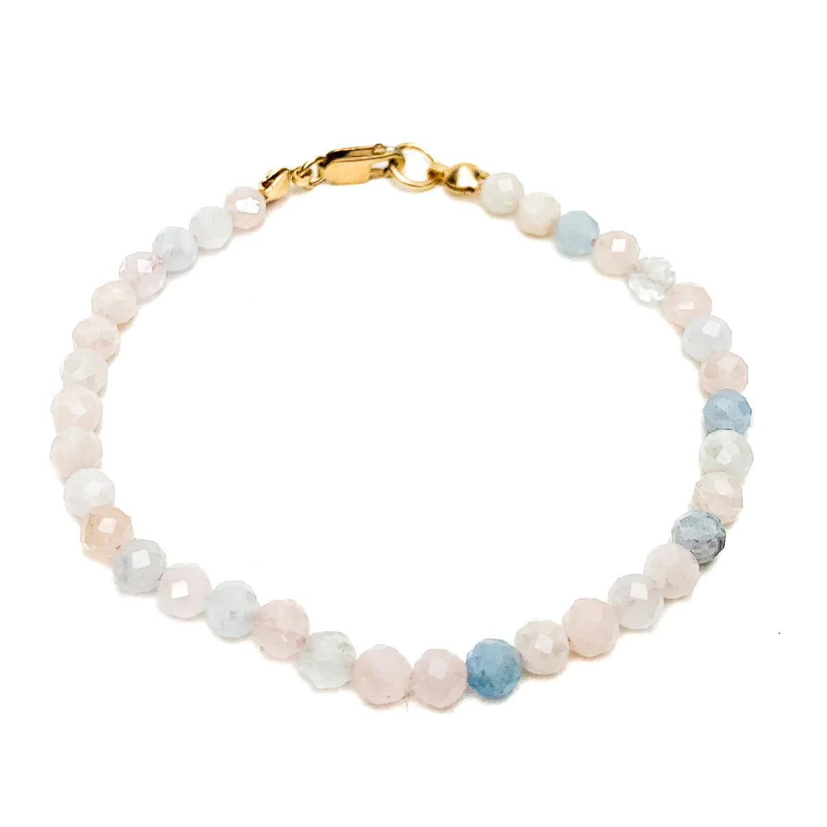 Aquamarine / Beryl Faceted 4mm Bracelet With Gold-Filled Lobster Clasp - Image 2