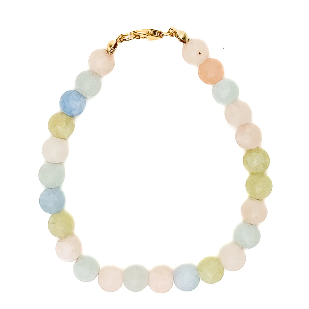 Aquamarine / Beryl Matte 6mm Bracelet With Gold-Filled Trigger Clasp - Image 2