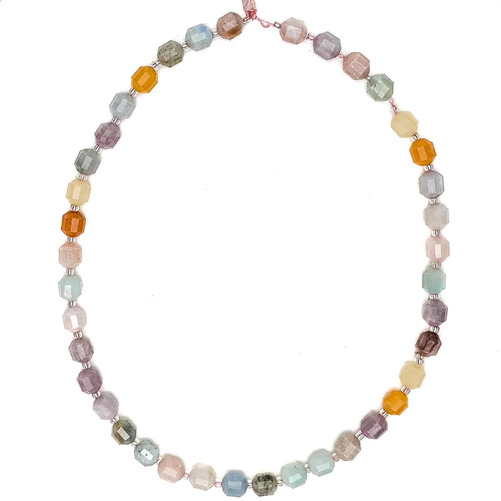 Aquamarine / Beryl Mix 7mm Faceted Drums Bead Strand - Image 2