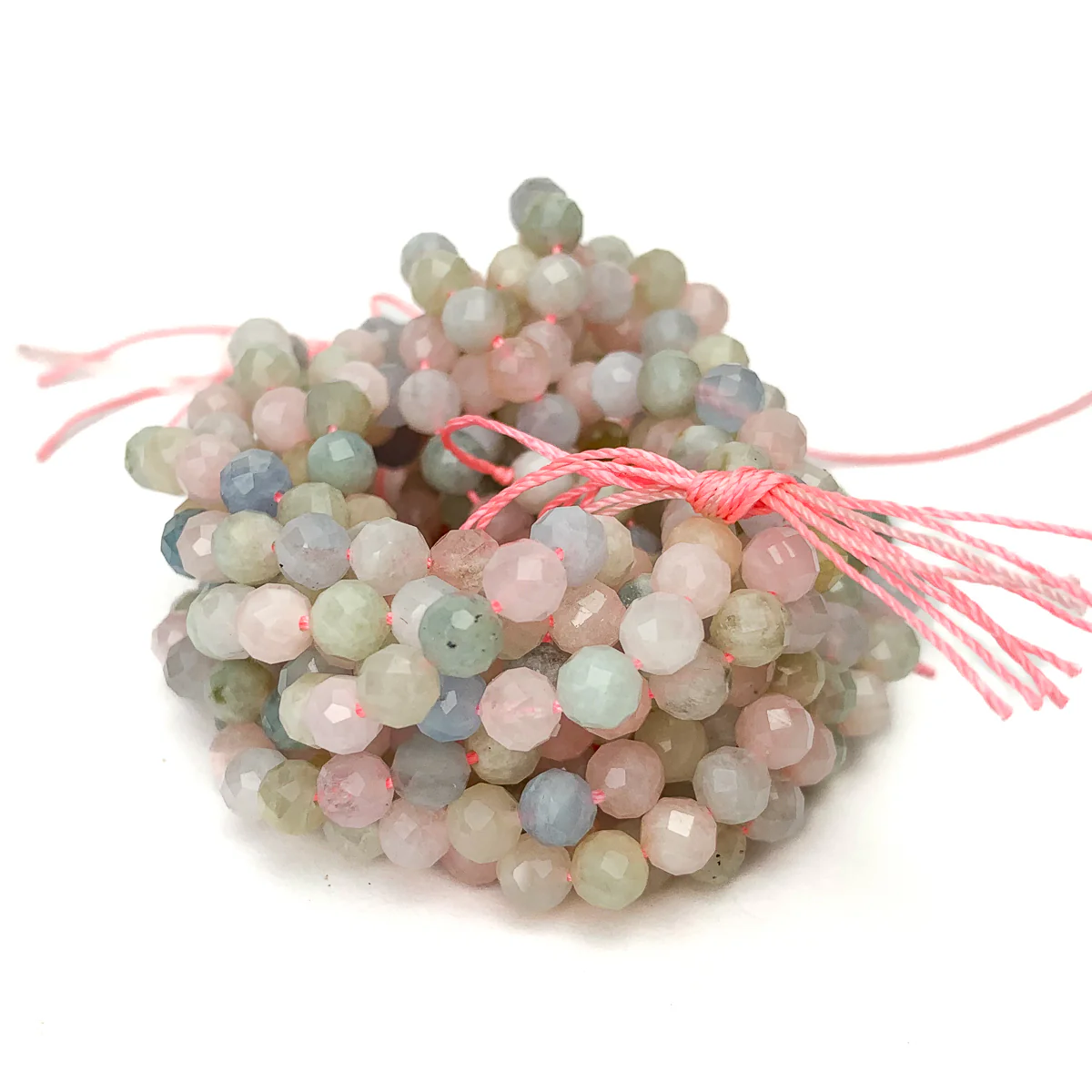 Aquamarine / Beryl Pastel 6mm Faceted Rounds - Image 3