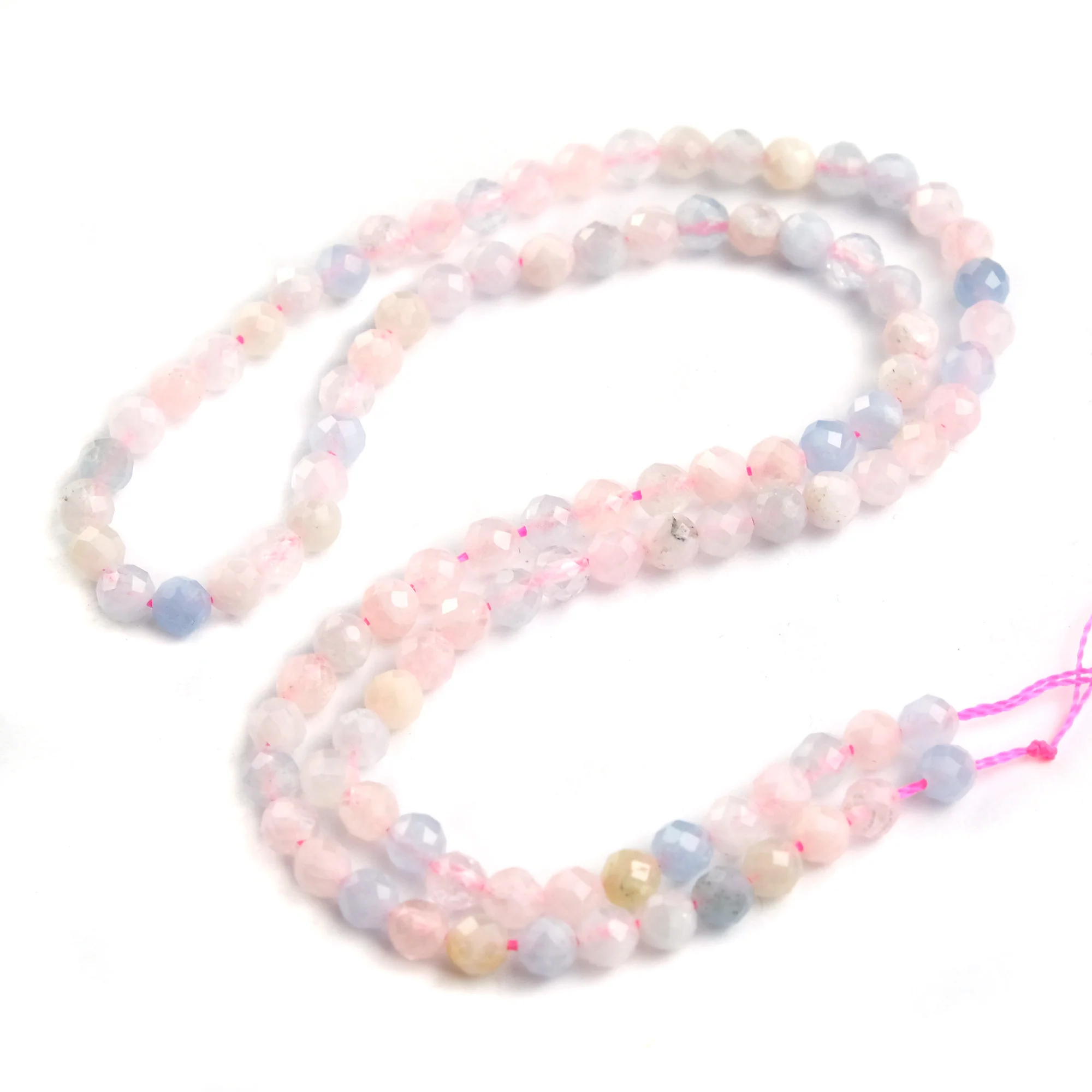 Aquamarine/Beryl Pastel Faceted Rounds 4mm - Image 3
