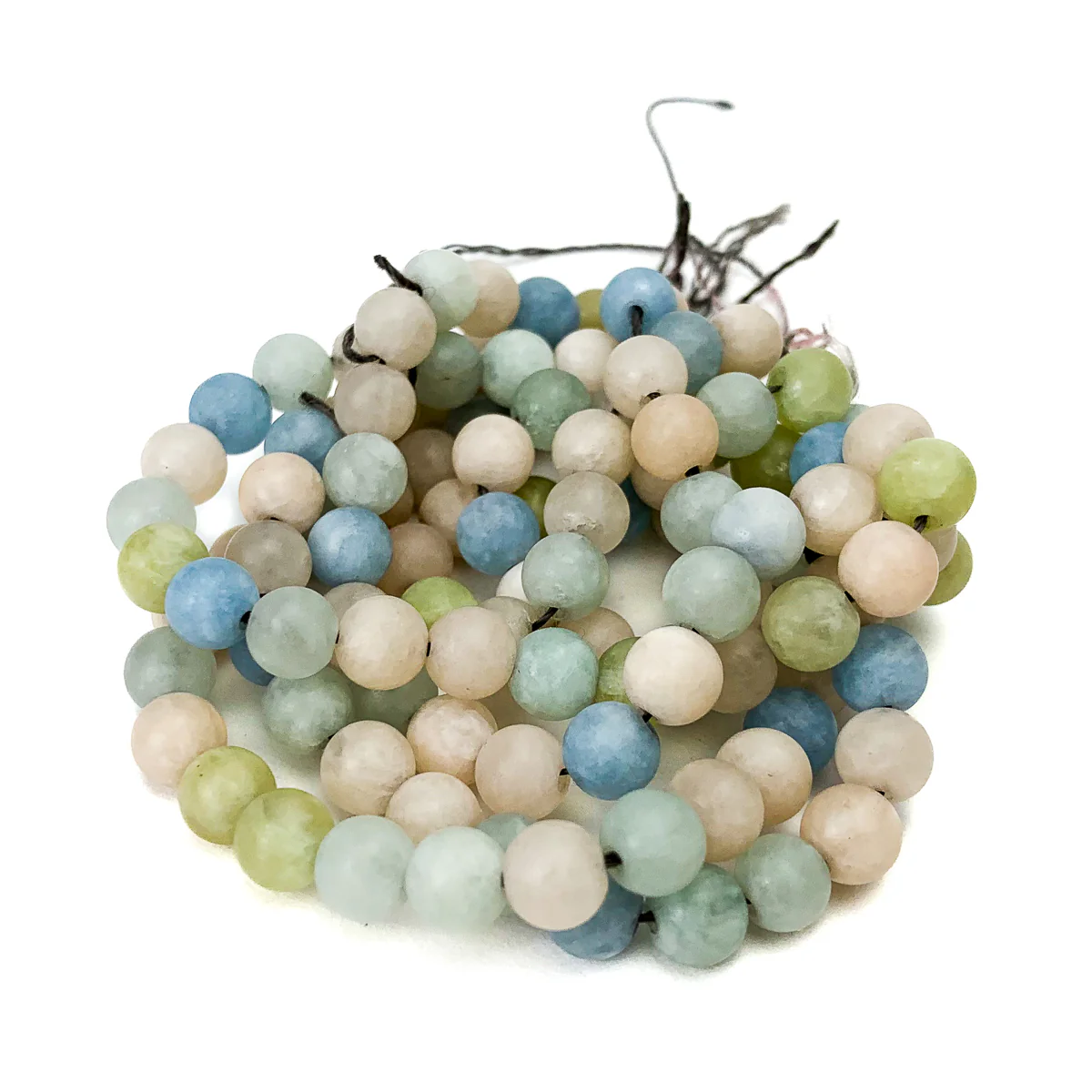 Aquamarine/Beryl Pastel Matte Smooth Rounds 6mm - Image 4