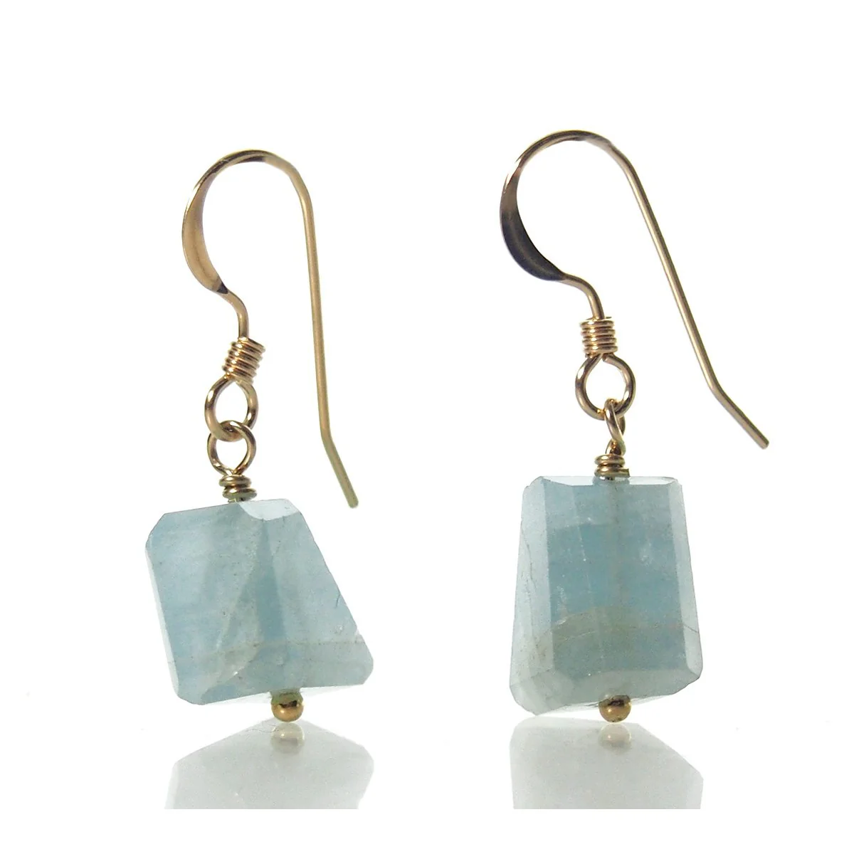 Aquamarine Earrings with Gold Filled French Earwires - Image 2