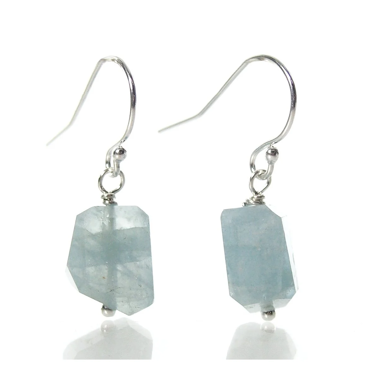 Aquamarine Earrings with Sterling Silver French Earwires - Image 2