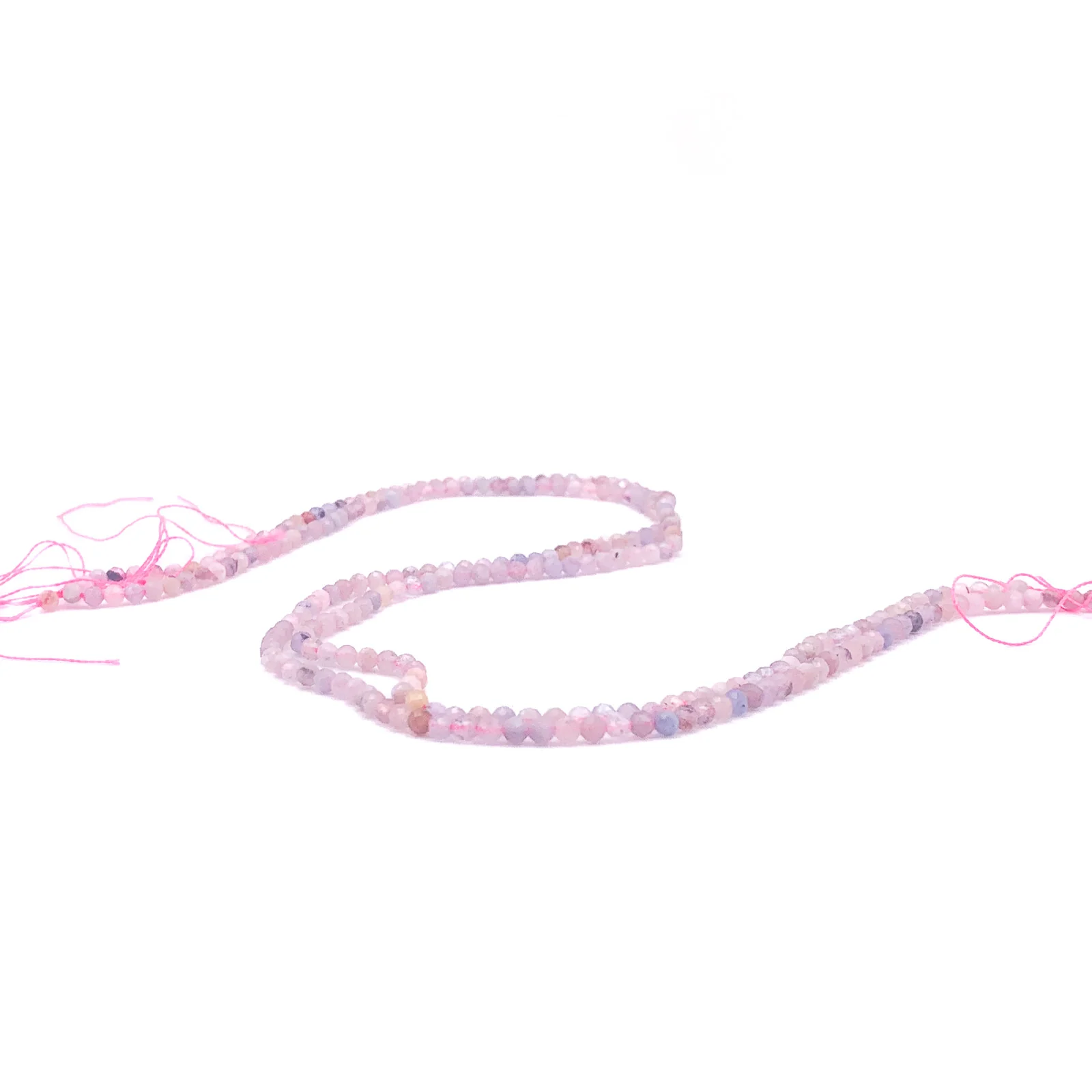 Aquamarine / Morganite 3mm Faceted Rounds Bead Strand - Image 3