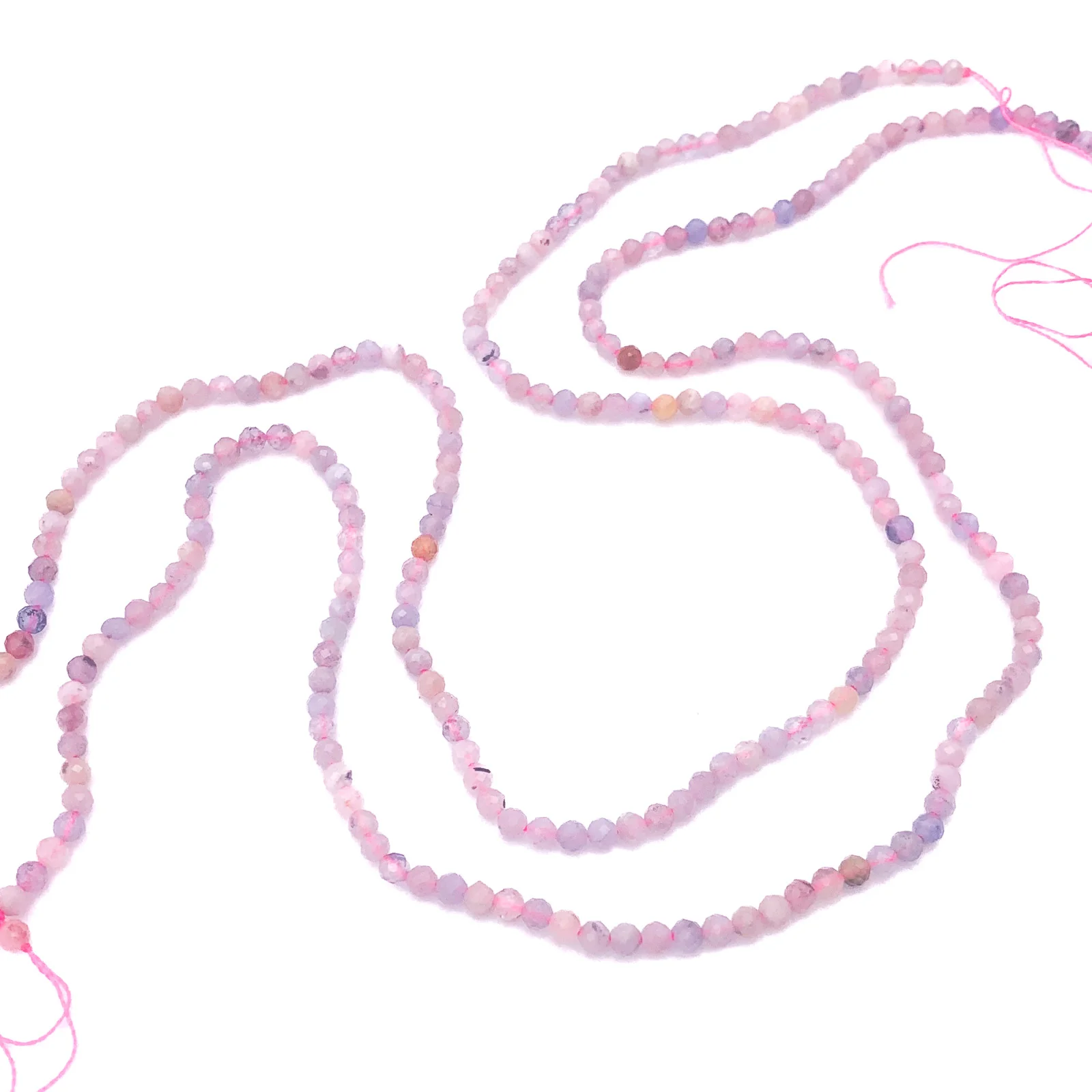 Aquamarine / Morganite 3mm Faceted Rounds Bead Strand - Image 4