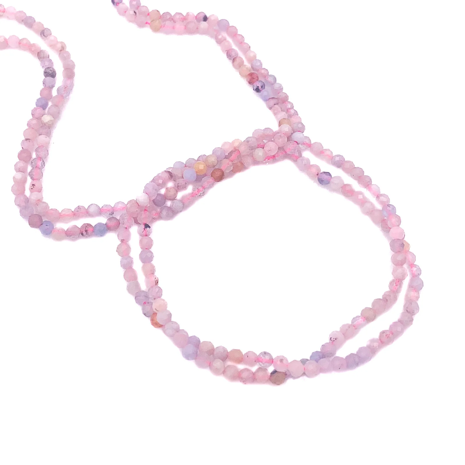 Aquamarine / Morganite 3mm Faceted Rounds Bead Strand - Image 5