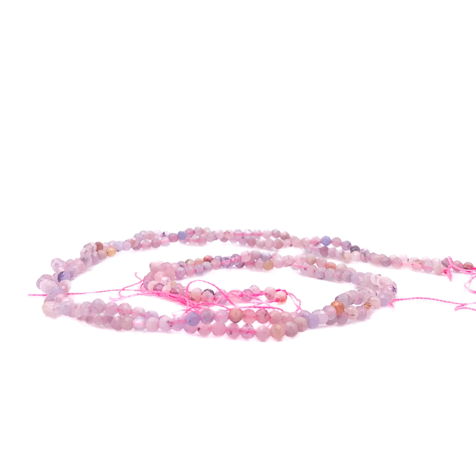 Aquamarine / Morganite 3mm Faceted Rounds Bead Strand - Image 8