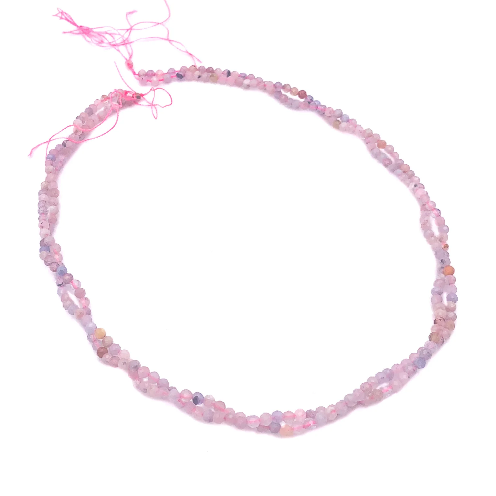 Aquamarine / Morganite 3mm Faceted Rounds Bead Strand - Image 9