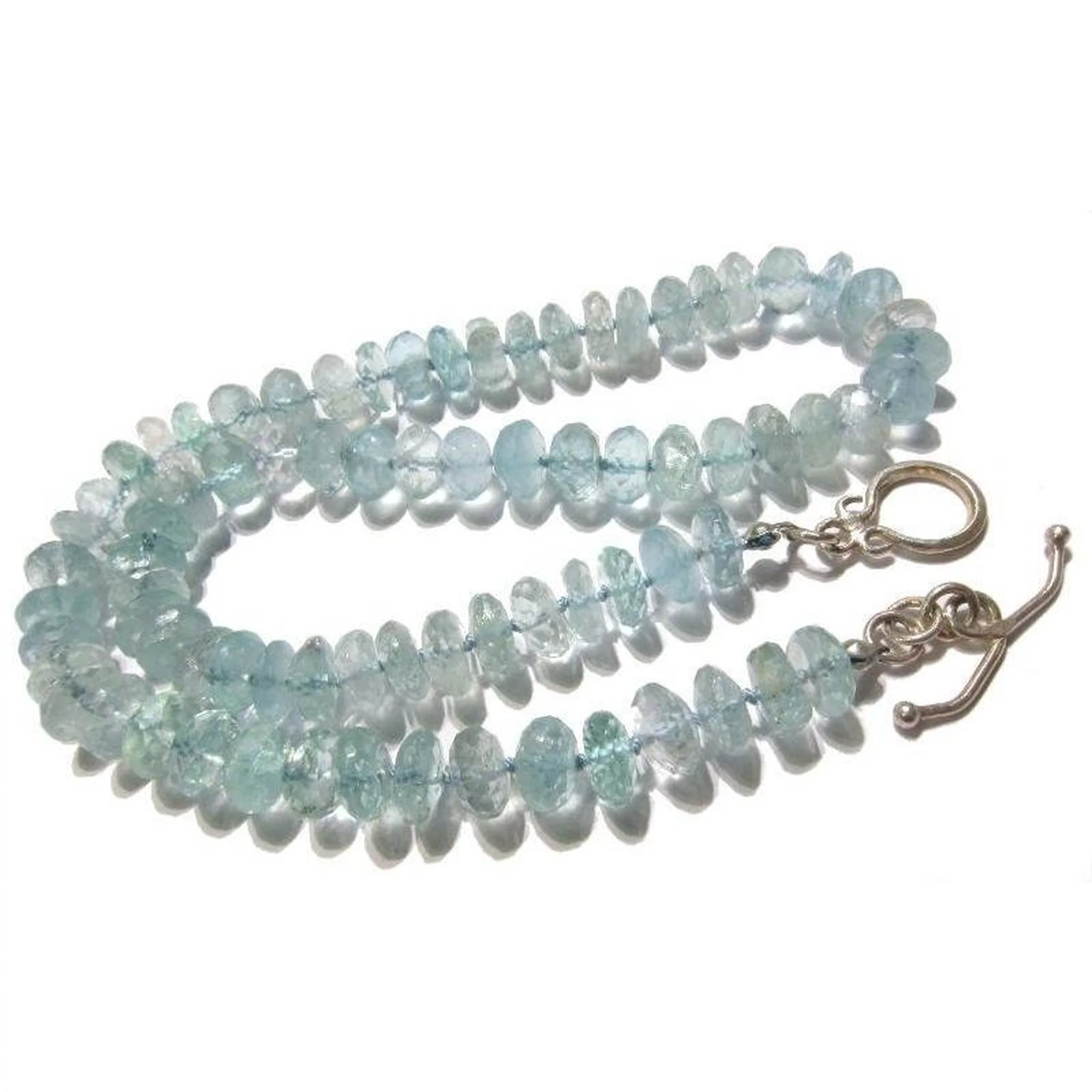 Aquamarine Necklace with Sterling Silver Toggle Clasp - Image 3