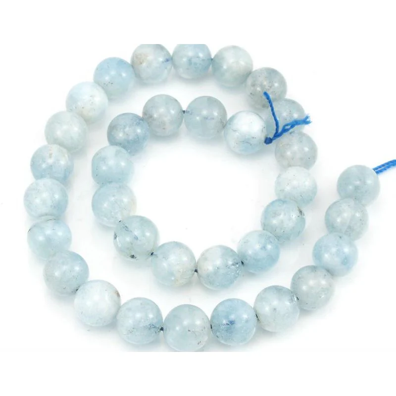 Aquamarine Smooth Rounds 12mm Strand - Image 2