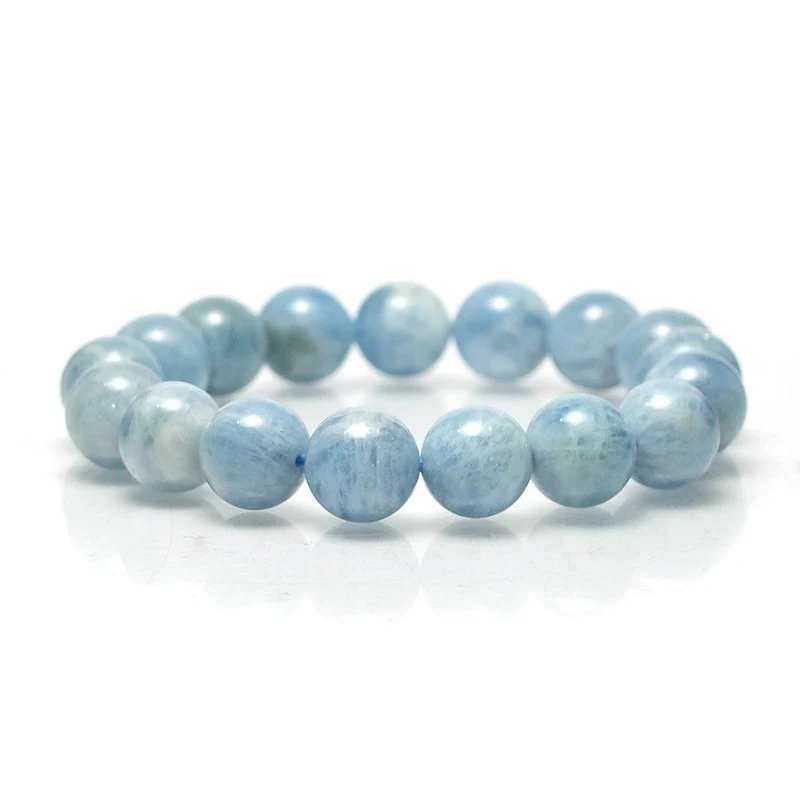 Aquamarine Stretch Bracelet 7mm,8mm,9mm,12mm,15mm - Image 10
