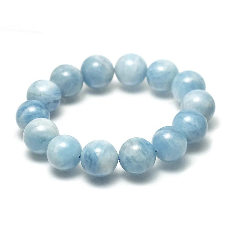 Aquamarine Stretch Bracelet 7mm,8mm,9mm,12mm,15mm - Image 11