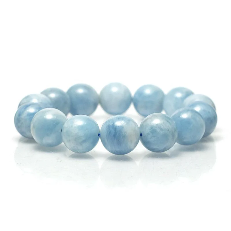 Aquamarine Stretch Bracelet 7mm,8mm,9mm,12mm,15mm - Image 12
