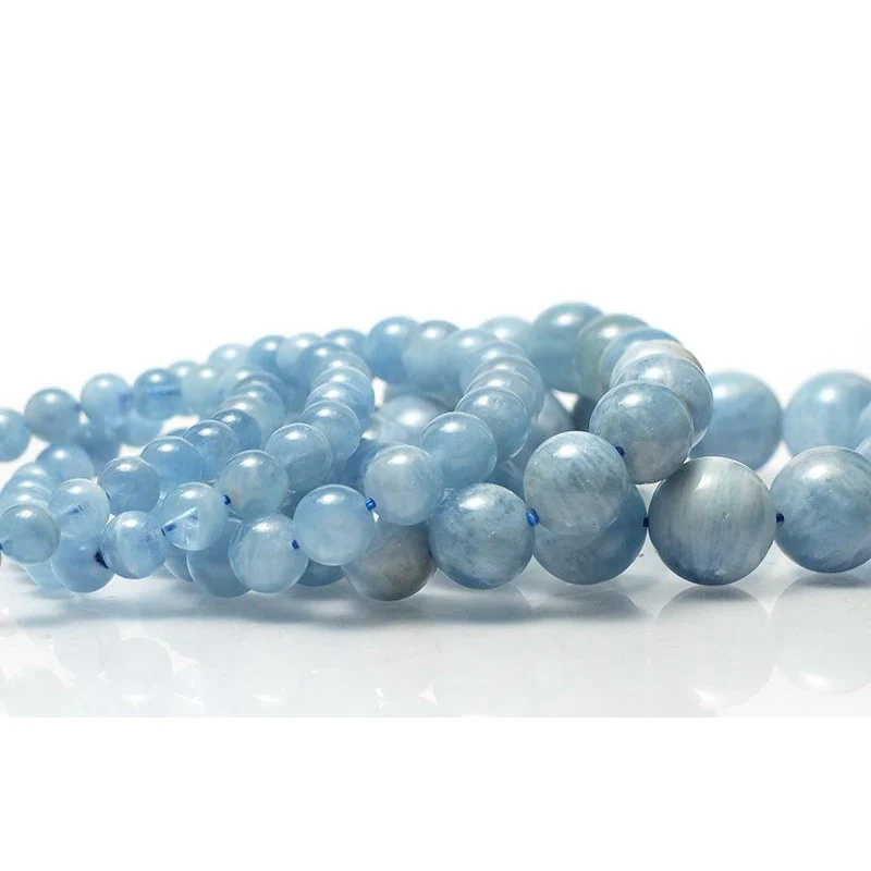 Aquamarine Stretch Bracelet 7mm,8mm,9mm,12mm,15mm - Image 2