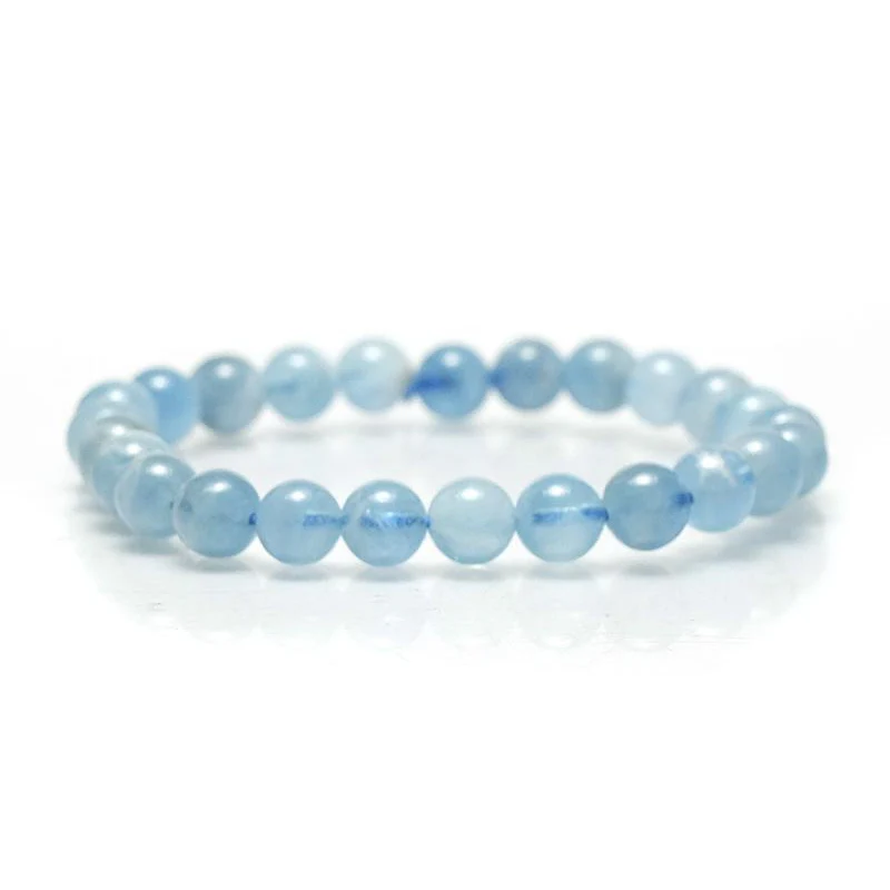 Aquamarine Stretch Bracelet 7mm,8mm,9mm,12mm,15mm - Image 4