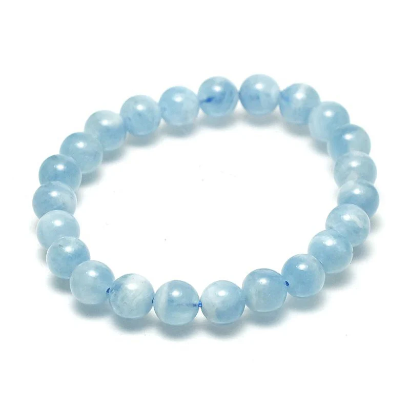 Aquamarine Stretch Bracelet 7mm,8mm,9mm,12mm,15mm - Image 5