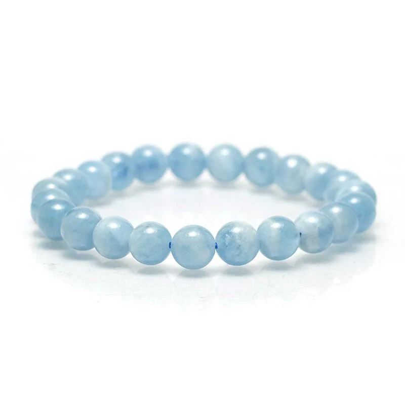 Aquamarine Stretch Bracelet 7mm,8mm,9mm,12mm,15mm - Image 6