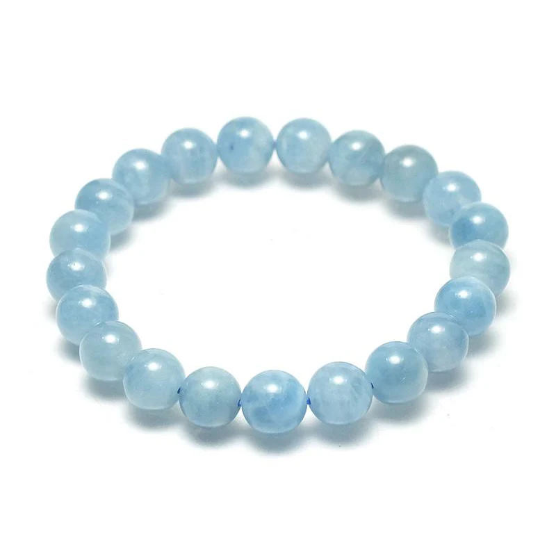 Aquamarine Stretch Bracelet 7mm,8mm,9mm,12mm,15mm - Image 7