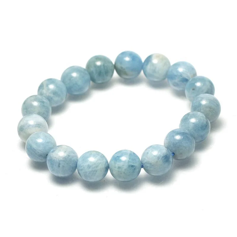 Aquamarine Stretch Bracelet 7mm,8mm,9mm,12mm,15mm - Image 9