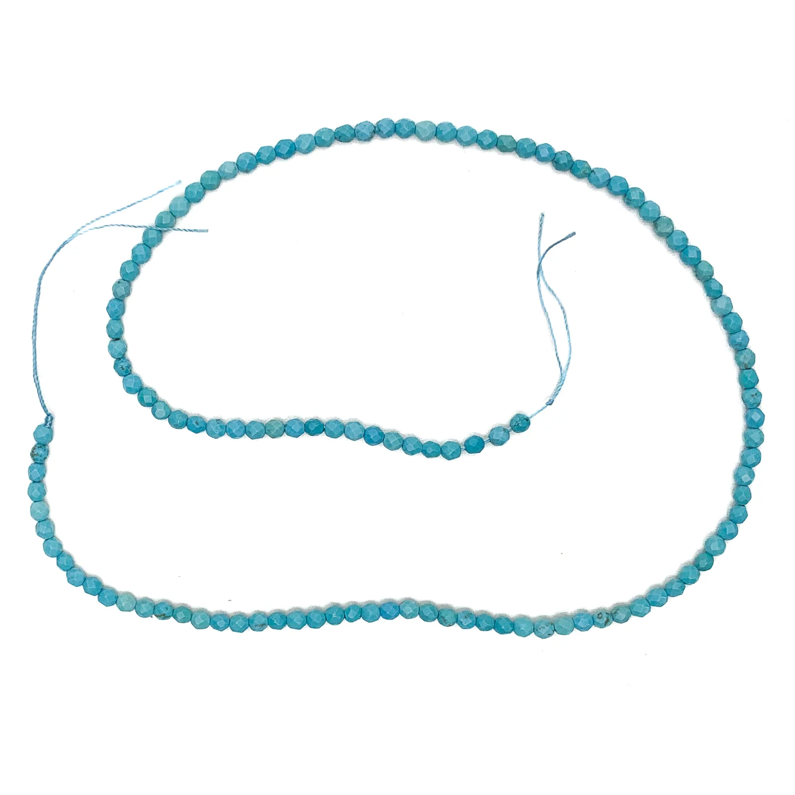 Arizona Turquoise 3mm Faceted Rounds Bead Strand - Image 2