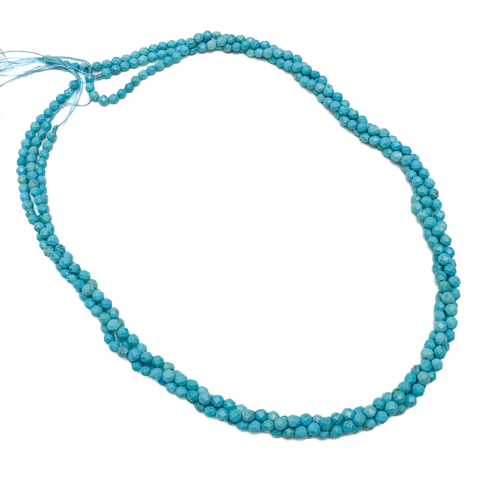 Arizona Turquoise 3mm Faceted Rounds Bead Strand - Image 5