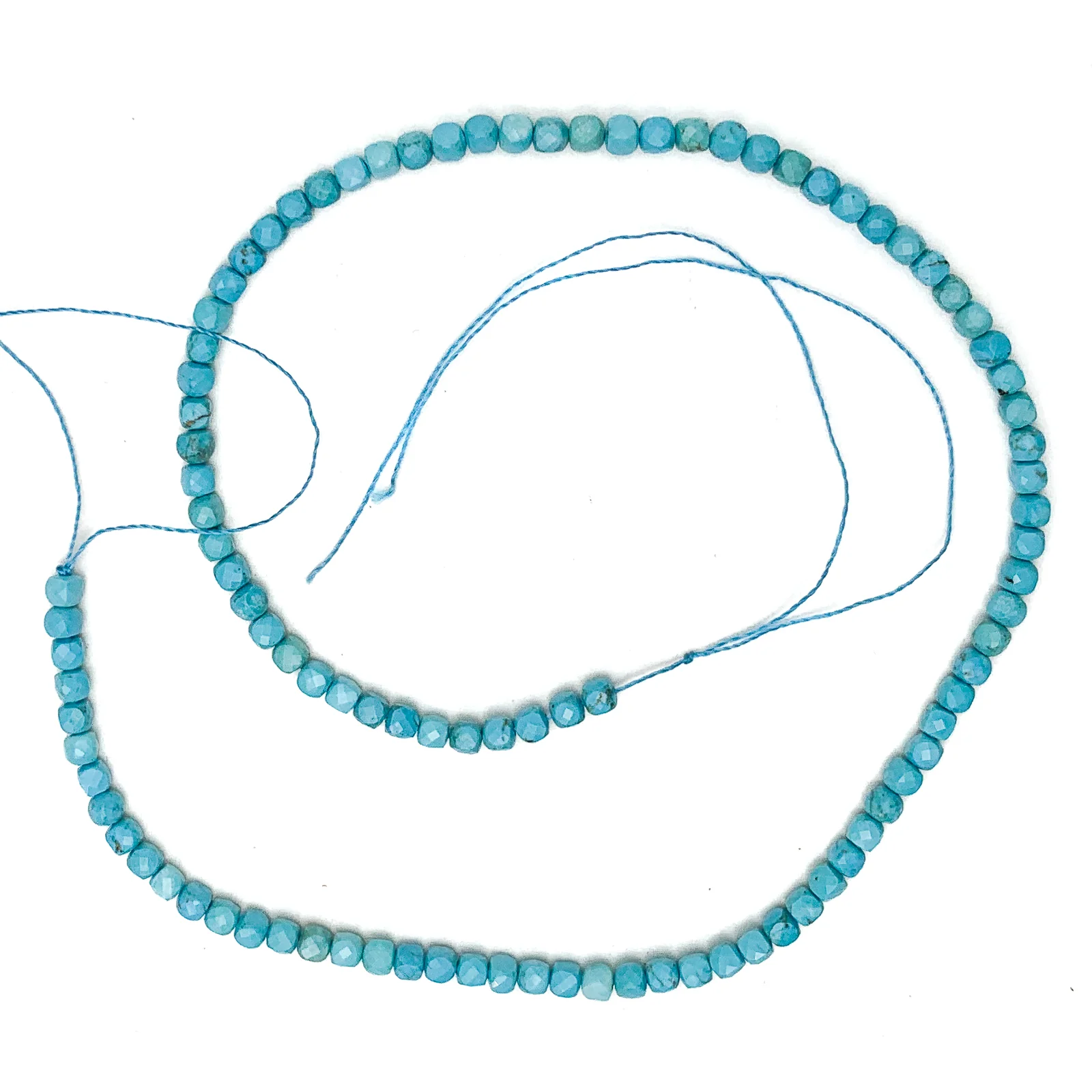 Arizona Turquoise 4mm Faceted Cubes Bead Strand - Image 2