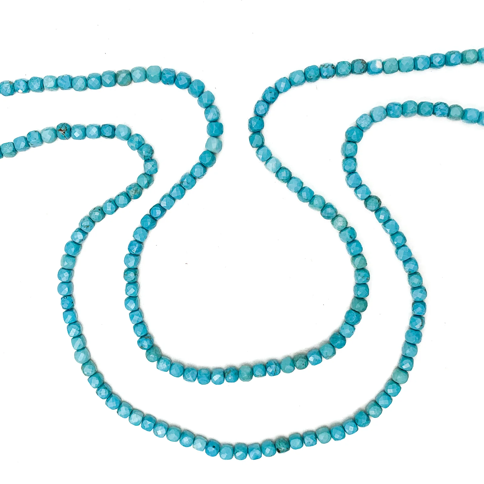 Arizona Turquoise 4mm Faceted Cubes Bead Strand - Image 6