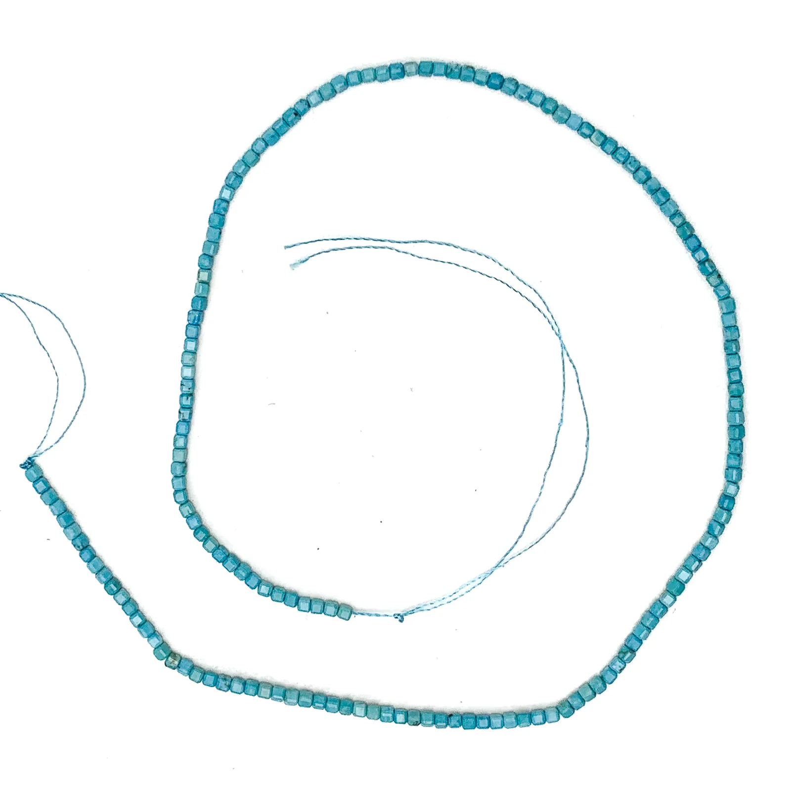 Arizona Turquoise Light 2.5mm Faceted Cubes Bead Strand - Image 2