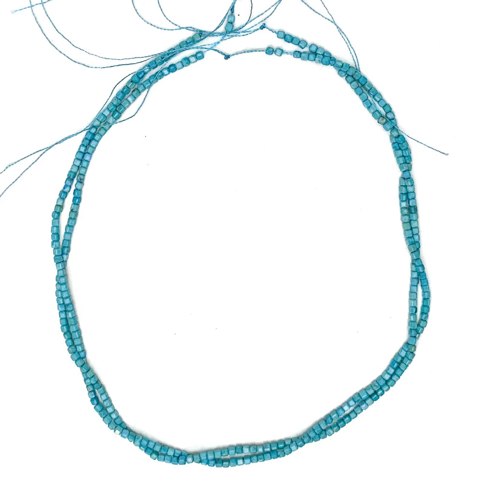 Arizona Turquoise Light 2.5mm Faceted Cubes Bead Strand - Image 5