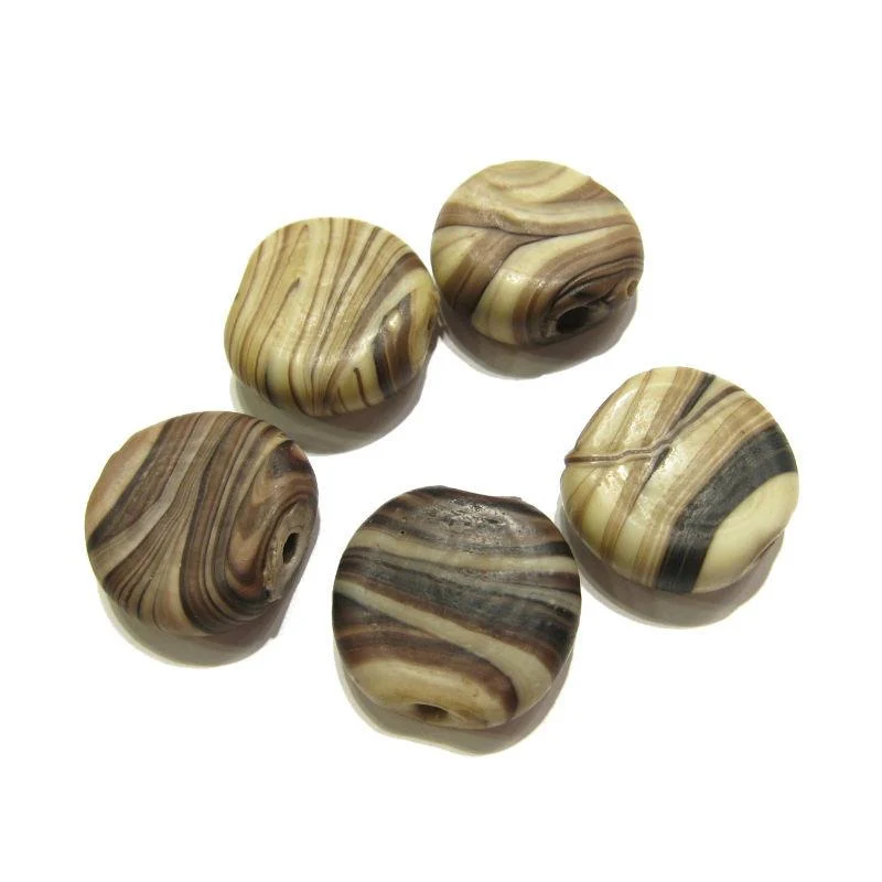 Naga Art Glass "Banded Agate Tabulars" Bead Necklace/Strand or Loose - Image 5