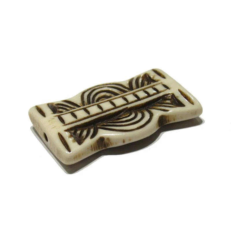 Asante Style Hand Carved Cow Bone Bead 3 - Image 3