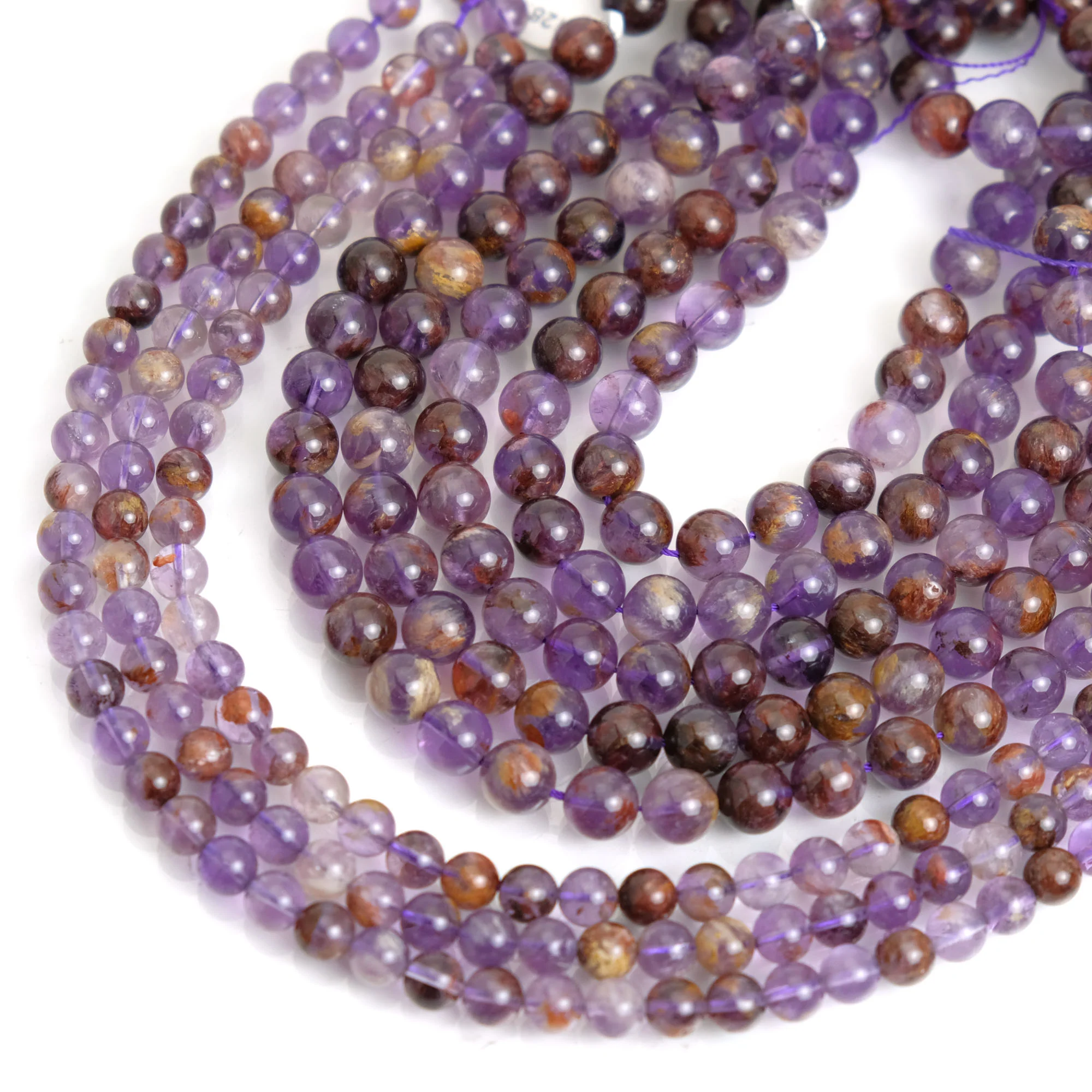 Auralite Super 23 Amethyst 8mm, 10mm Smooth Rounds - Image 2