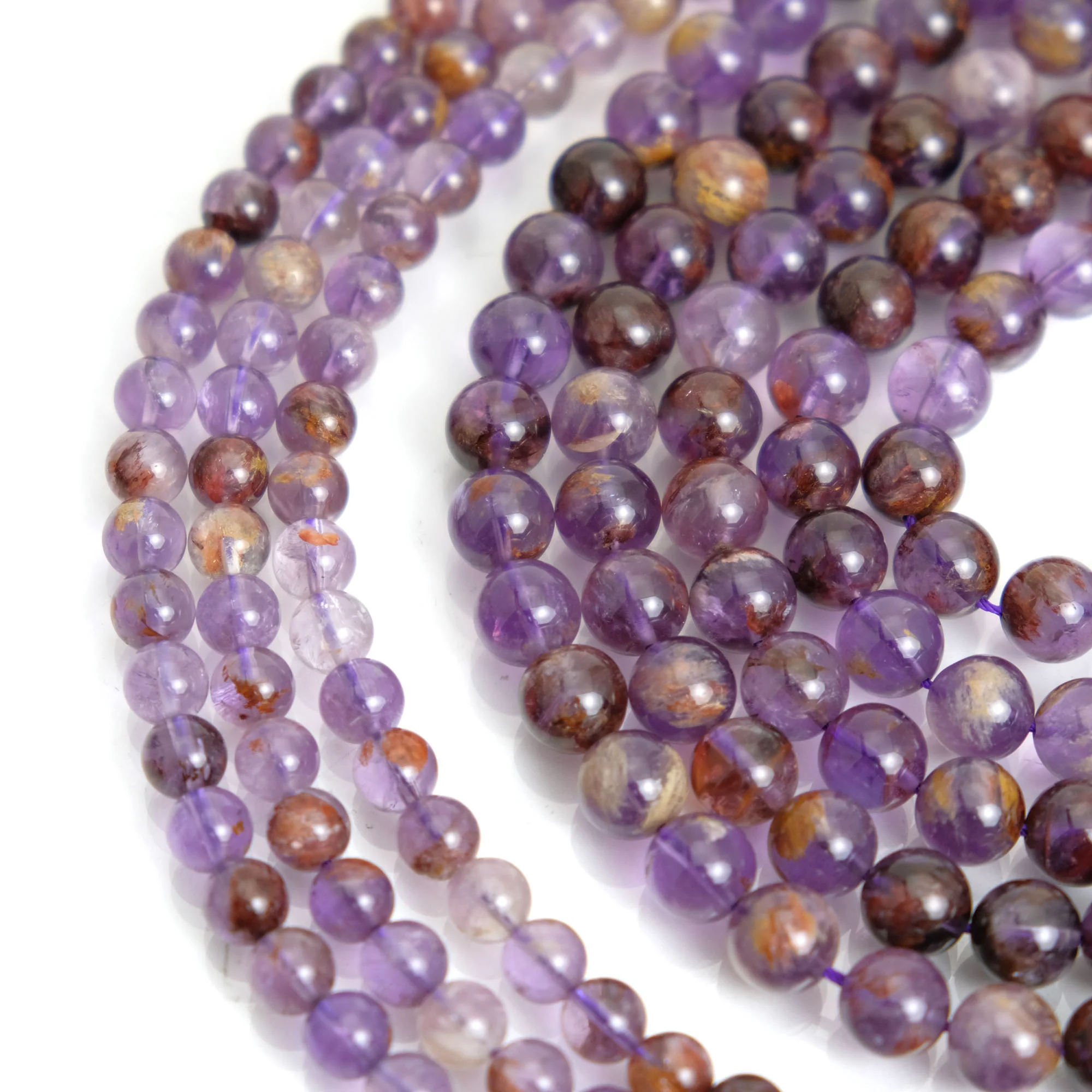 Auralite Super 23 Amethyst 8mm, 10mm Smooth Rounds - Image 3