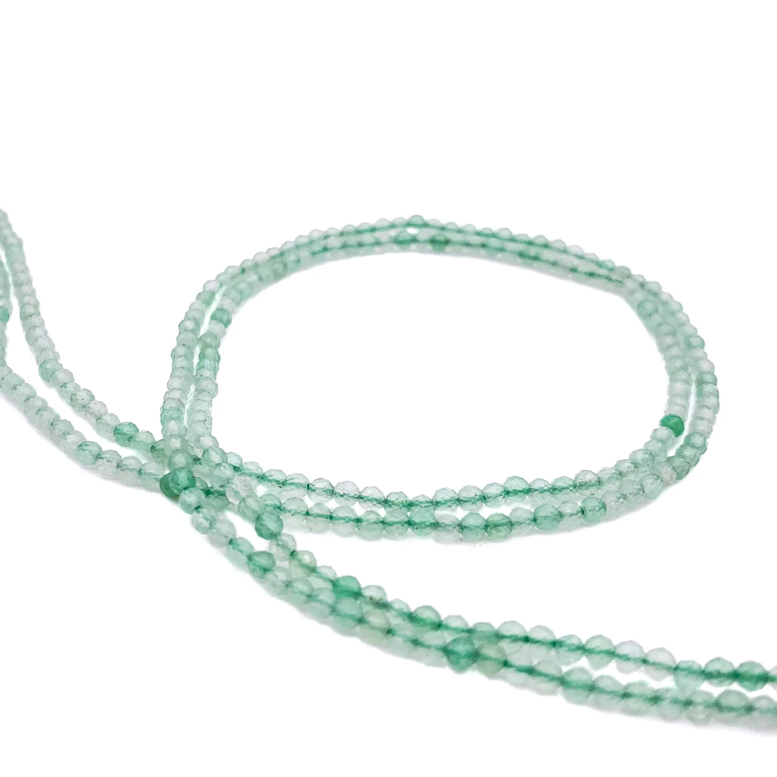 Aventurine Green 2mm Faceted Round Bead Strand - Image 3