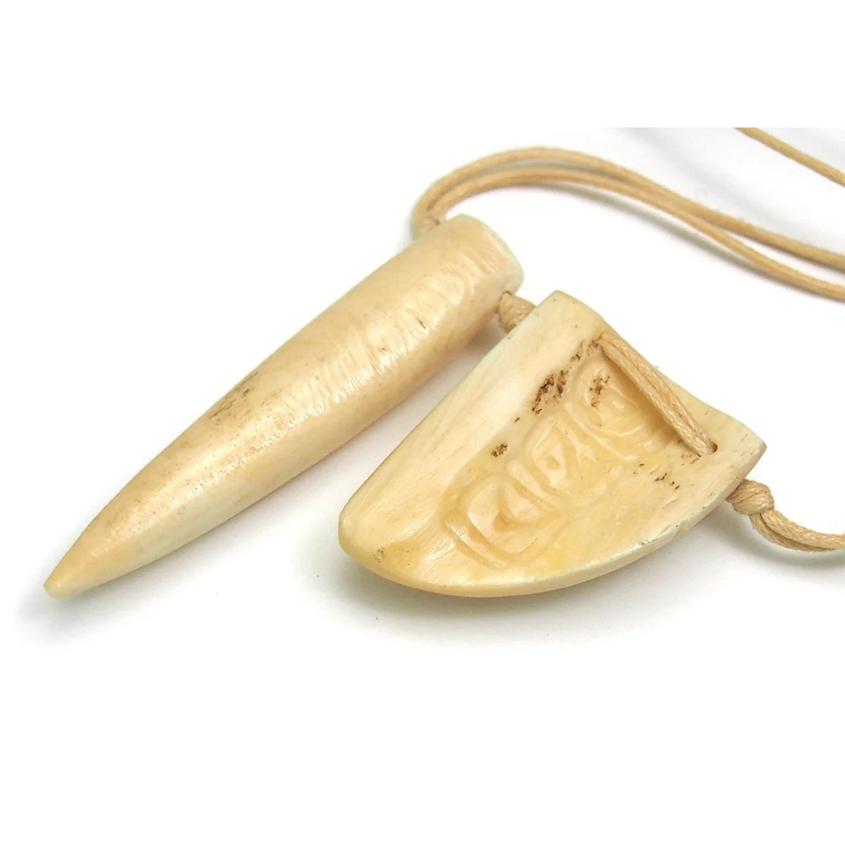 Aztec Inspired Carved Bone Pendants - Image 3