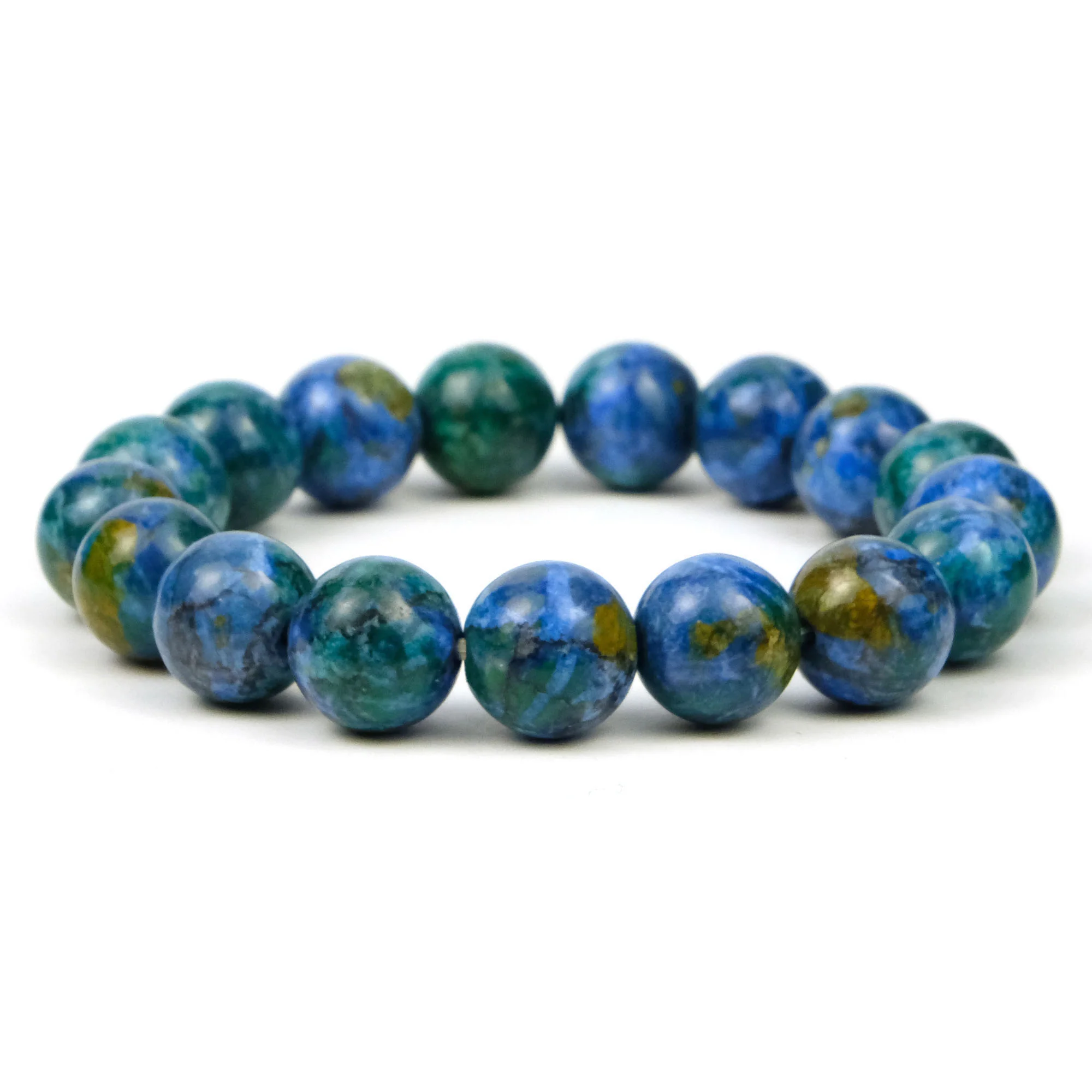 Azurite/Malachite Stretch Bracelet 12mm - Image 2