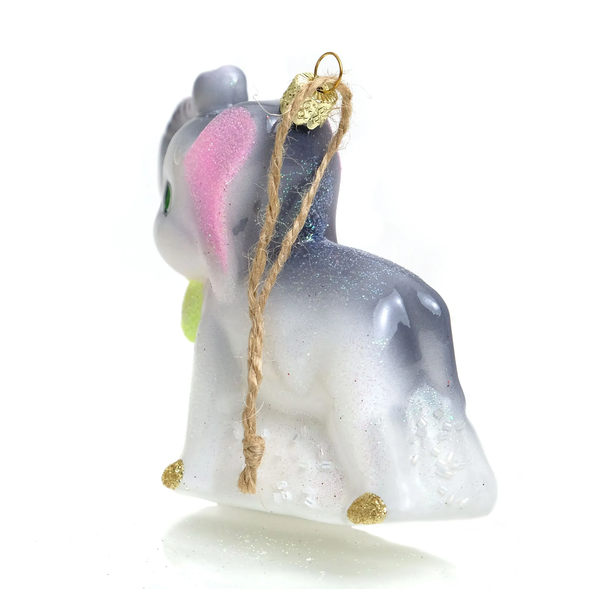 Baby Elephant Glass Ornament - Image 2