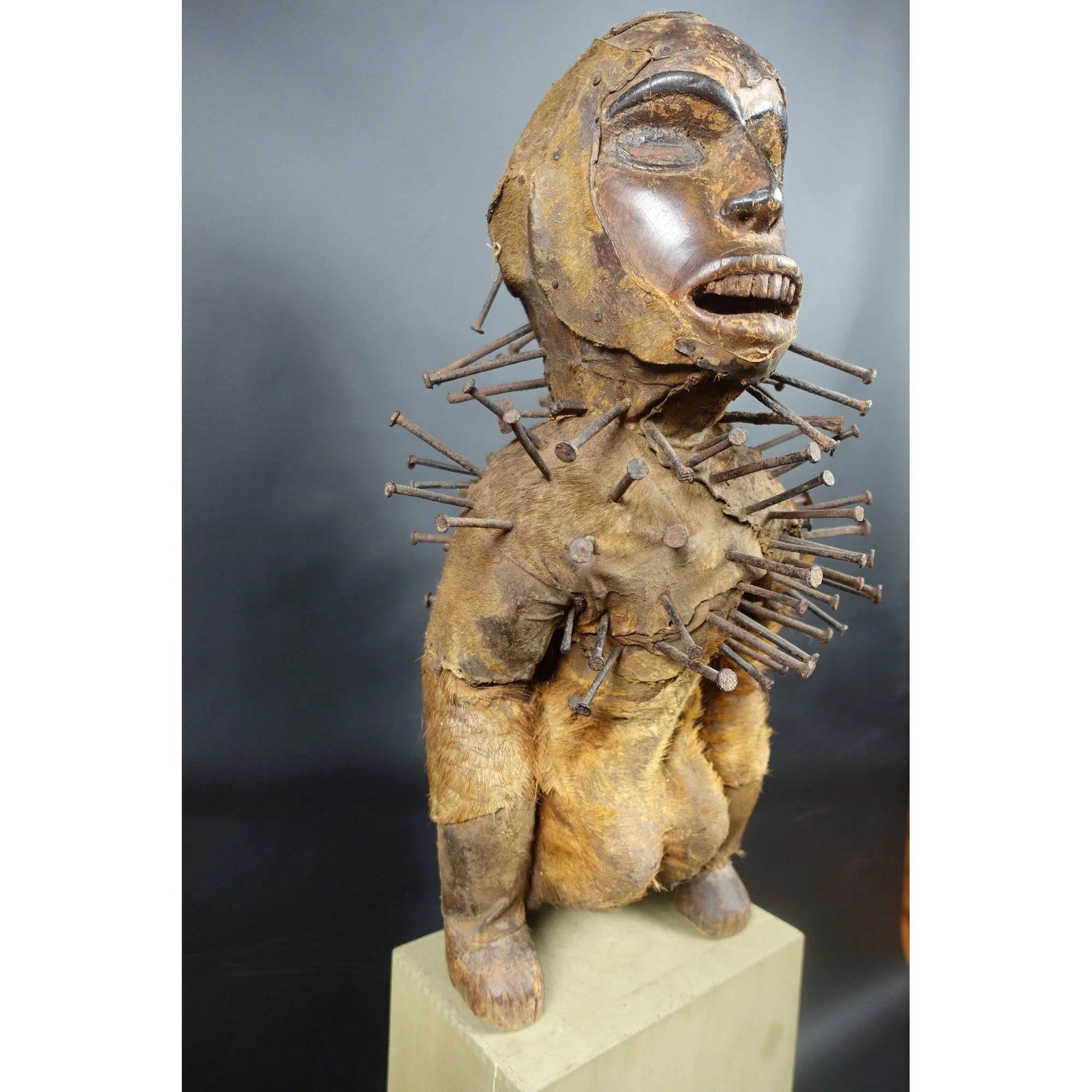 Bakongo Nkisi Monkey Nail Fetish Figure, Congo #1017 - Image 2