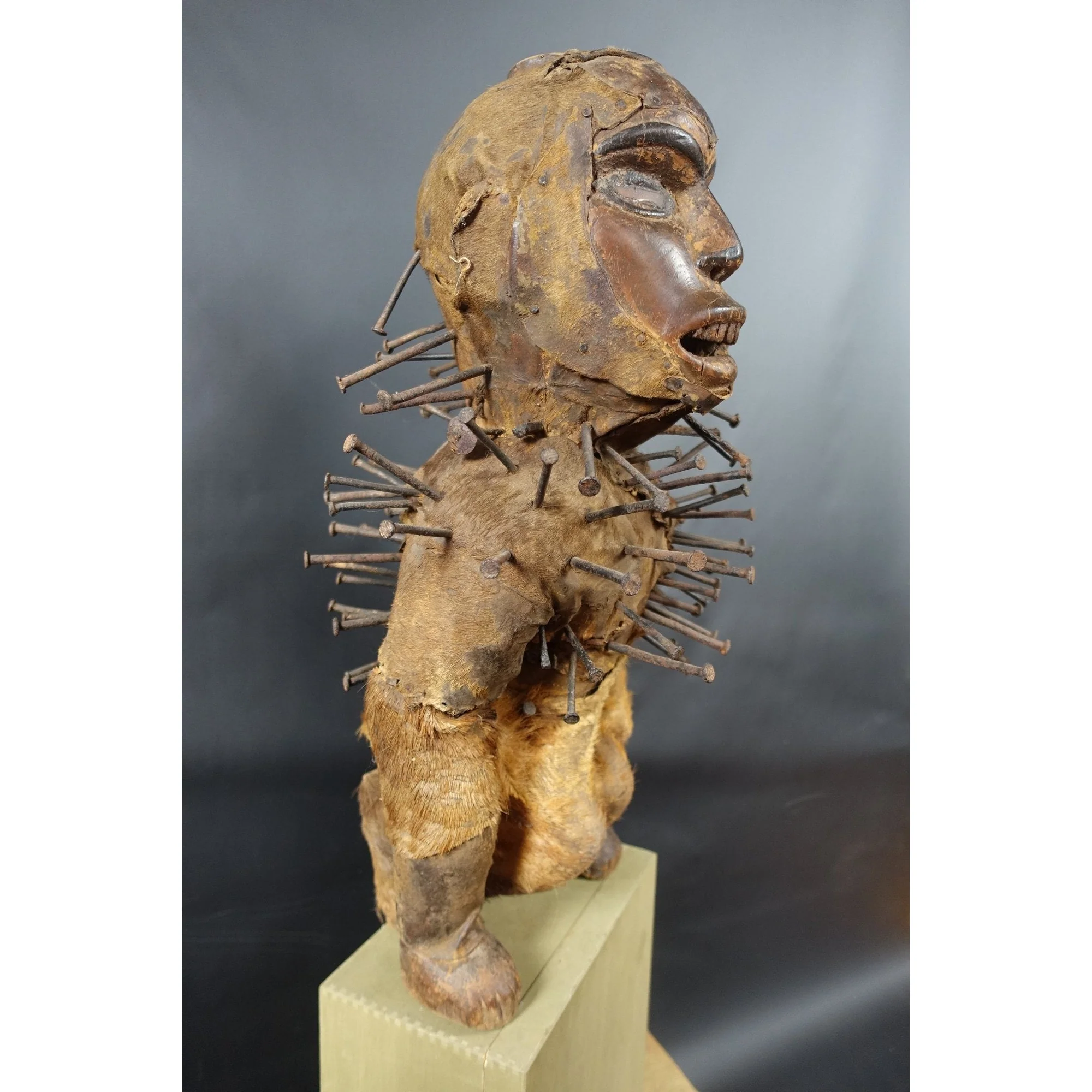 Bakongo Nkisi Monkey Nail Fetish Figure, Congo #1017 - Image 4