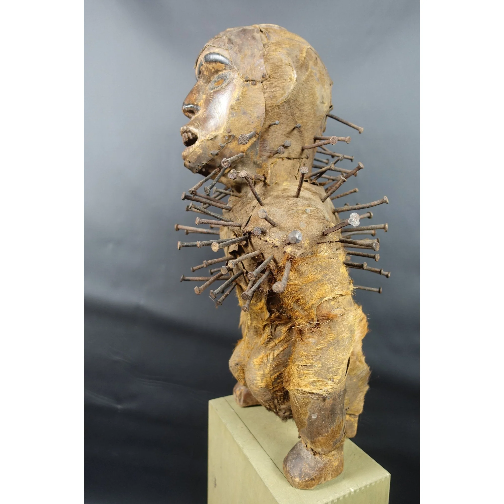 Bakongo Nkisi Monkey Nail Fetish Figure, Congo #1017 - Image 6