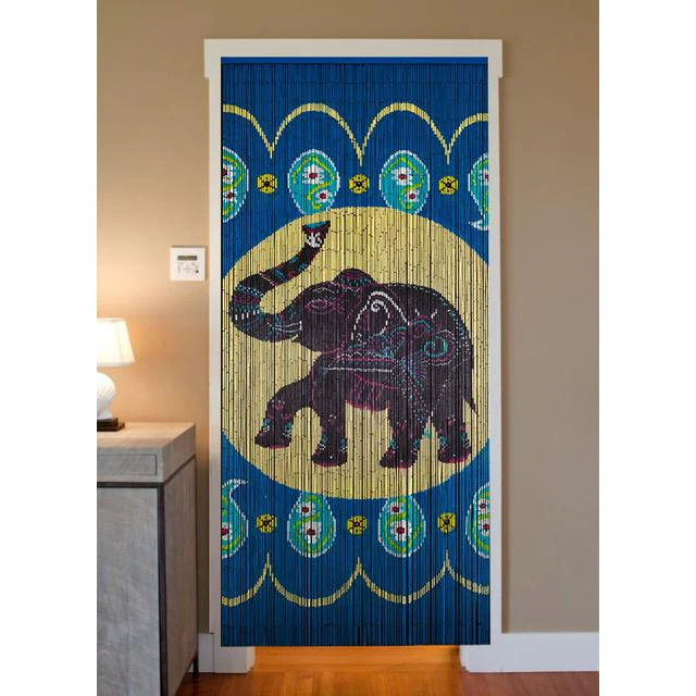 Bamboo Beaded Curtain Hand Painted - Royal Elephant - Image 2