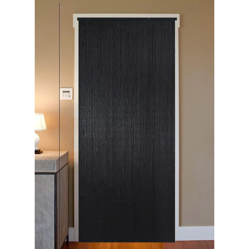 Bamboo Beaded Curtain Hand Painted - Black - Image 2