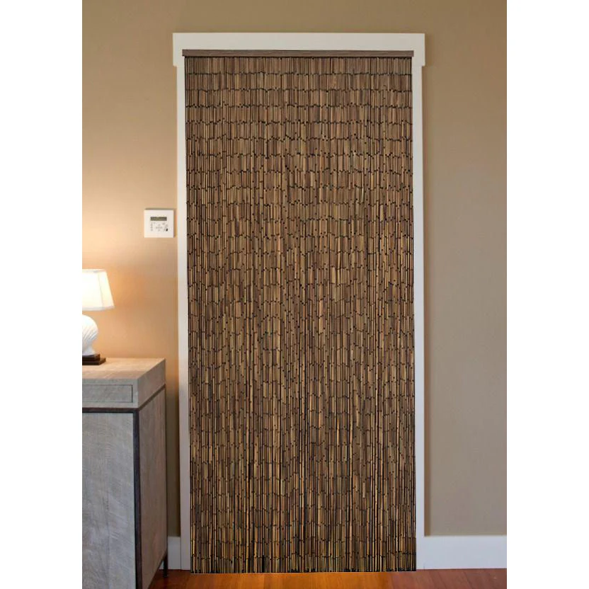Bamboo Beaded Curtain Hand Painted - Plain - Image 2