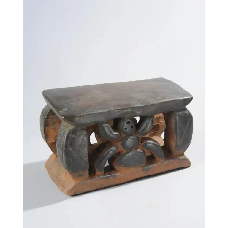 Bamileke Spider Motif Stool / Headrest, Cameroon #560 - Image 2