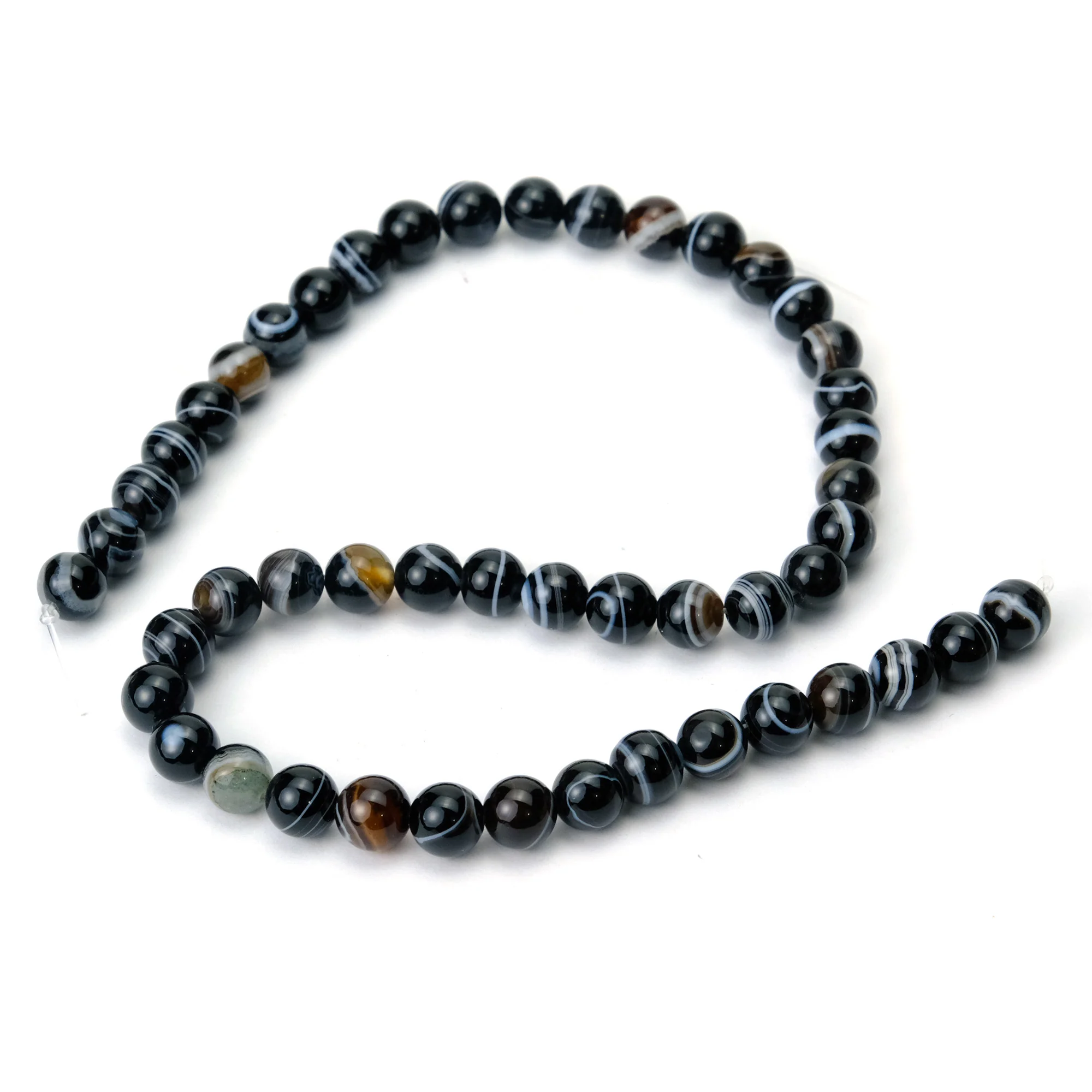 Banded Agate 8mm Smooth Rounds - Image 2