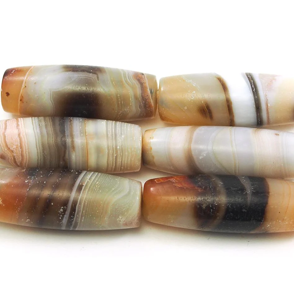 Banded Agate Barrel Shape Beads ll - Image 3