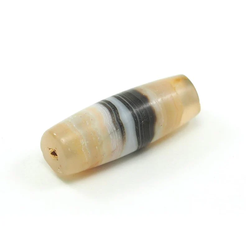 Banded Agate Barrel Shape "Dzi" Style Beads I - Image 5